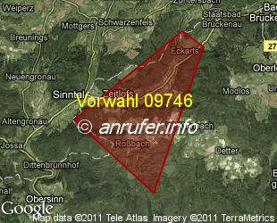 Vorwahlkarte 09746 – Zeitlofs