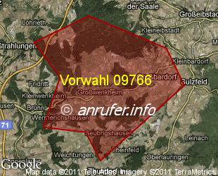 Vorwahlkarte 09766 – Grosswenkheim