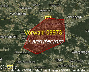 Vorwahlkarte 09873 – Abenberg-Wassermungenau