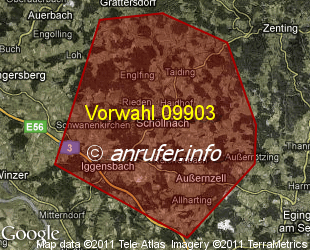 Vorwahlkarte 09903 – Schöllnach