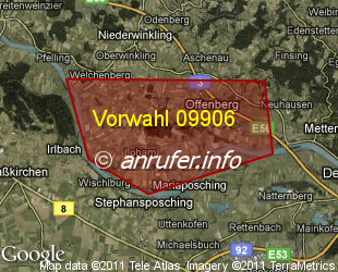 Vorwahlkarte 09906 – Mariaposching