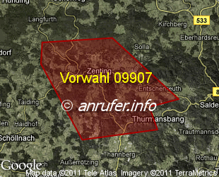 Vorwahlkarte 09907 – Zenting