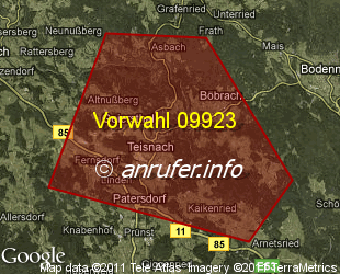 Vorwahlkarte 09923 – Teisnach