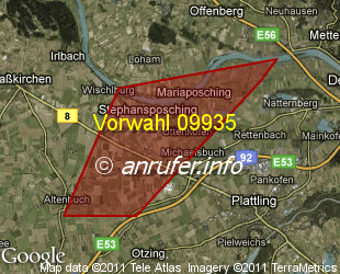 Vorwahlkarte 09935 – Stephansposching